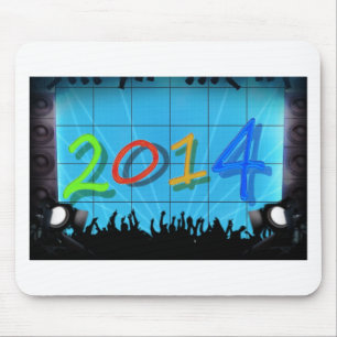 New Year 2014 Office City Party Colourful Fun Art Mouse Mat