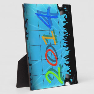 New Year 2014 Office City Party Colourful Fun Art Plaque