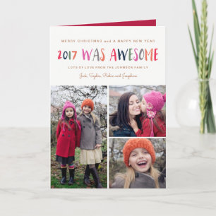 New Year 2017 was Awesome 3 Photos Card