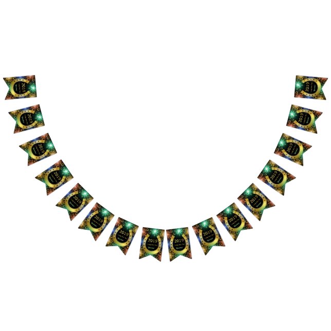 new + year, 2019, horseshoe, luck, lights, colour, bunting  (All)