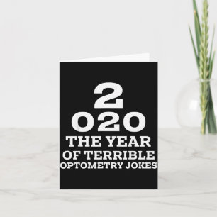 New Year 2020 And Bad Optometry Jokes Eye Chart  Card