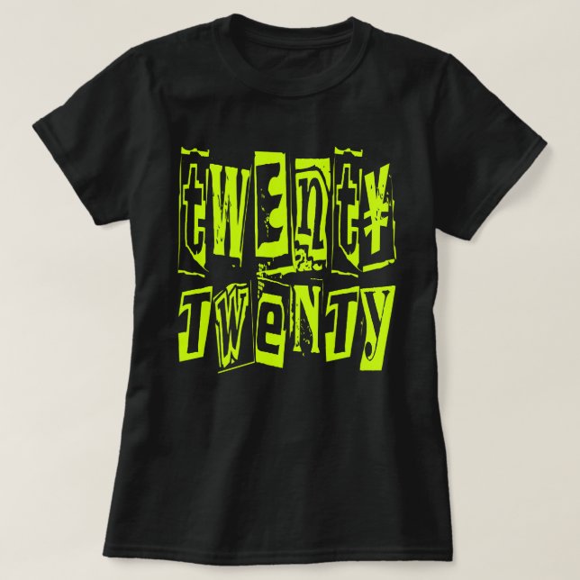 New Year 2020 Modern Bright Yellow Twenty Twenty T-Shirt (Design Front)