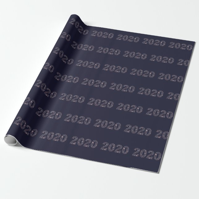 New Year 2020 snowflake Wrapping Paper (Unrolled)