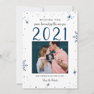 new year 2021 baby announcement snowflake cute