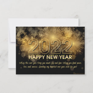 New Year 2022 Fireworks Wishes Cards