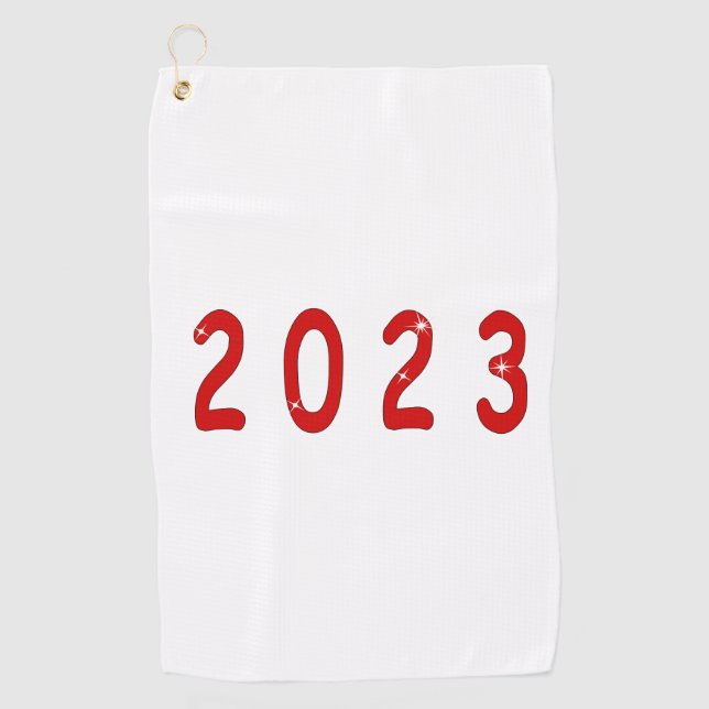 New year, 2023, number 2023, new year gift, 2023,  golf towel (Front)