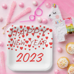 NEW YEAR 2023 PAPER PLATE WITH LOVE