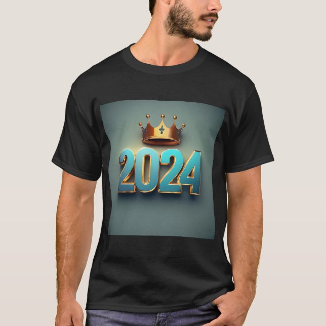 New Year 2024 Celebration - Happy 2024 Design T-Shirt (Front)