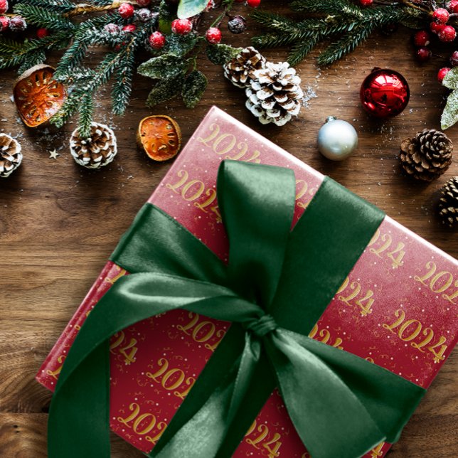 New Year 2024 Christmas Red Wrapping Paper (Creator Uploaded)