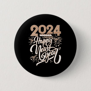 New Year 2024 Loading 6 Cm Round Badge