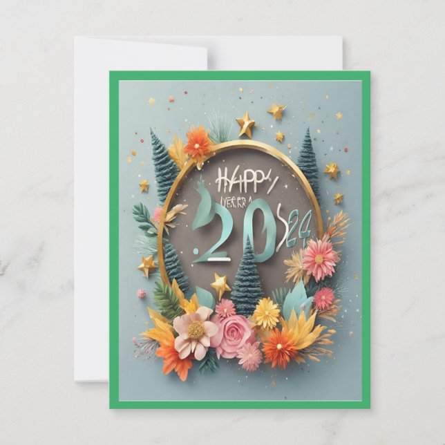 New Year 2024 Nature's Celebration Invitation (Front)