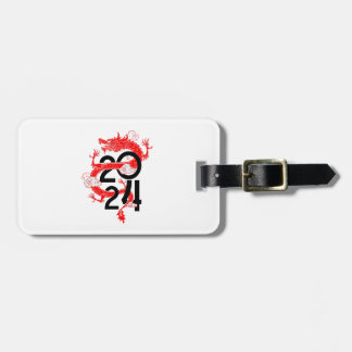 new year 2024 year of the dragon luggage tag