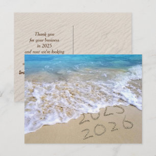 New Year 2025 Beach From Business Holiday Postcard