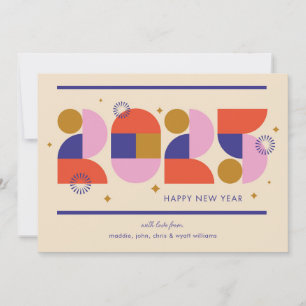 New Year 2025 - Bold Geometric Celebration Holiday Card