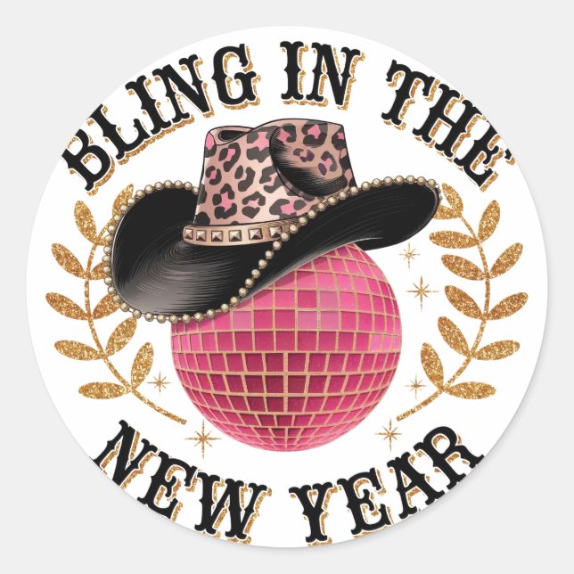 New Year 2025 Classic Round Sticker (Front)