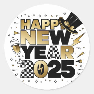 New Year 2025 Classic Round Sticker