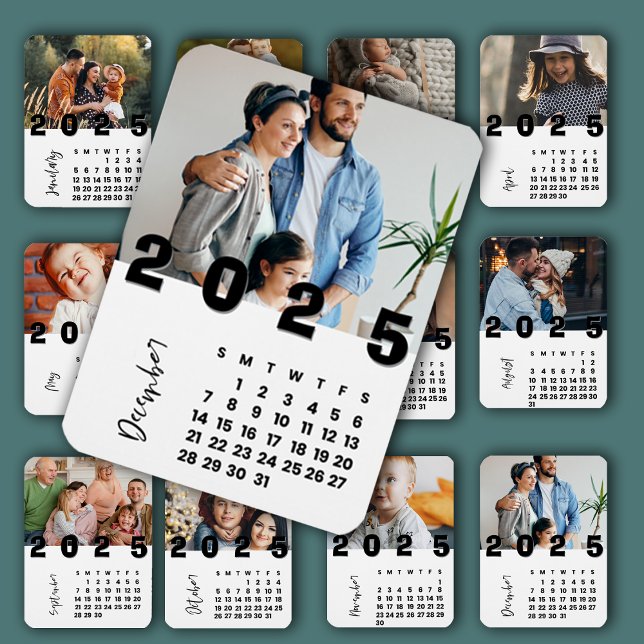 New Year 2025 December Month Calendar Family Photo Magnet (New Year 2025 December Month Calendar Family Photo Magnet)
