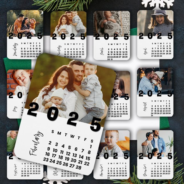 New Year 2025 February Calendar Family  Photo  Magnet (New Year 2025 February Calendar Family Photo Magnet)
