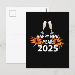 New Year 2025 Happy New Year Postcard