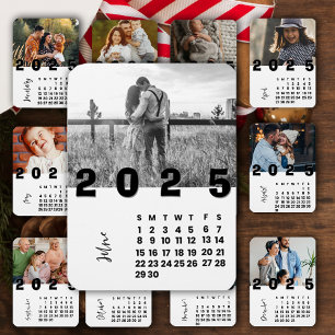 New Year 2025 June Calendar Family Photo Magnet
