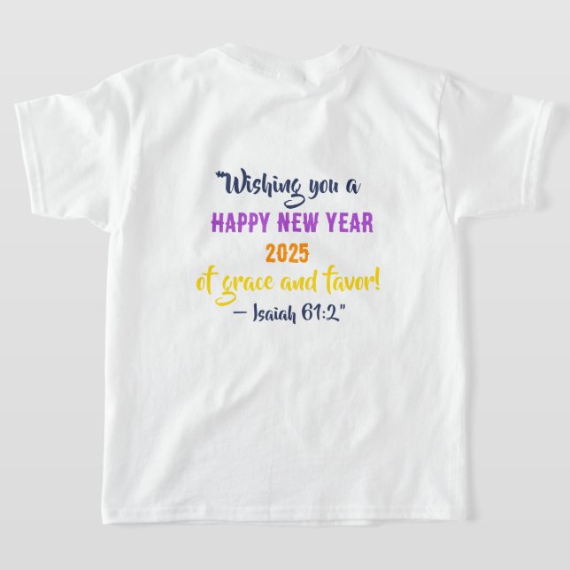 New Year 2025 Kids' Basic T-Shirt – Isaiah 61:2 (Laydown Back)