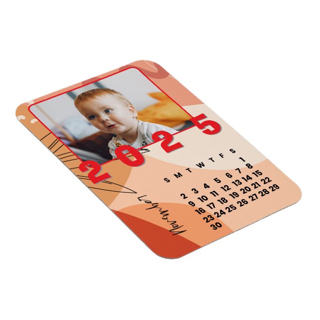 New Year 2025 November Month Calendar Family Photo Magnet (Right Side)