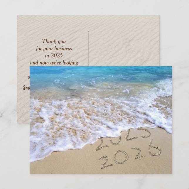 New Year 2026 Beach From Business Holiday Postcard (Front/Back)