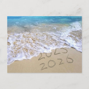 New Year 2026 Beach Sand Thank You Postcard