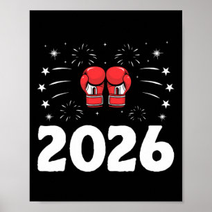New Year 2026 Boxer Sports Strength Gym Athlete Bo Poster