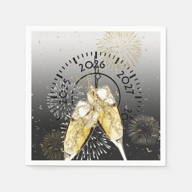 New Year 2026 Champagne Toast Napkin (Front)