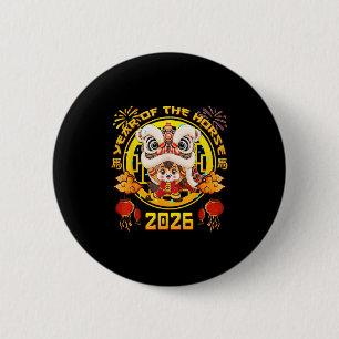 New Year 2026 Chinese Horse The Year Of The Horse 6 Cm Round Badge