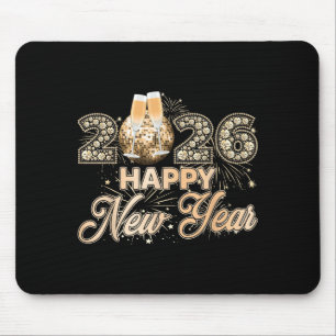 New Year 2026 Disco Ball Champagne Happy New Years Mouse Mat