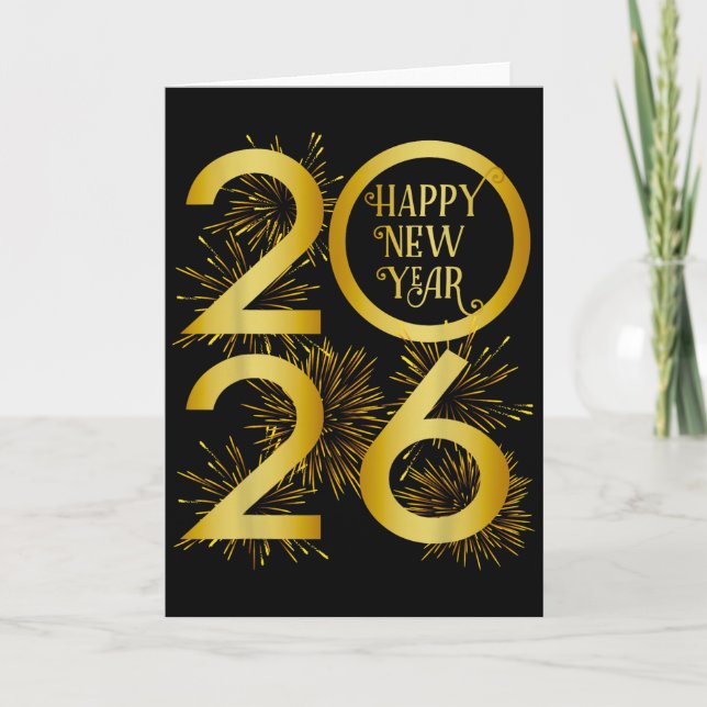 New Year 2026 Fireworks - Happy New Year 2026  Card (Front)