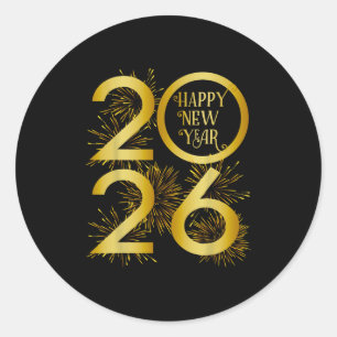 New Year 2026 Fireworks - Happy New Year 2026  Classic Round Sticker
