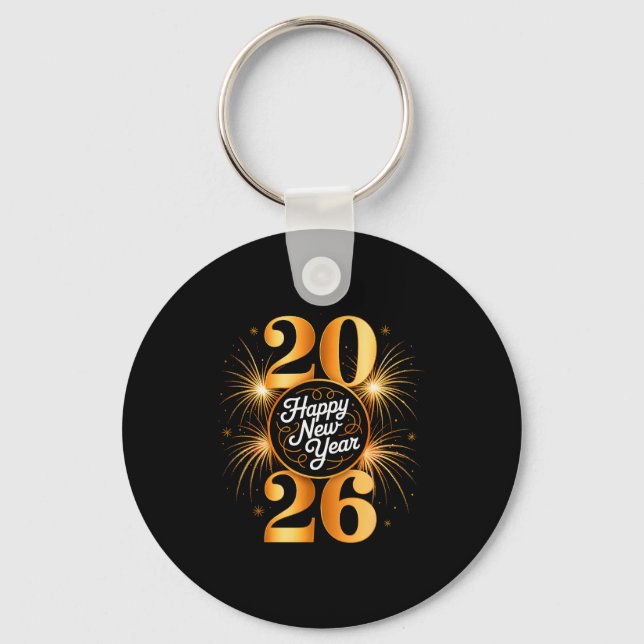 New Year 2026 Fireworks Happy New Year 2026 Men Wo Key Ring (Front)