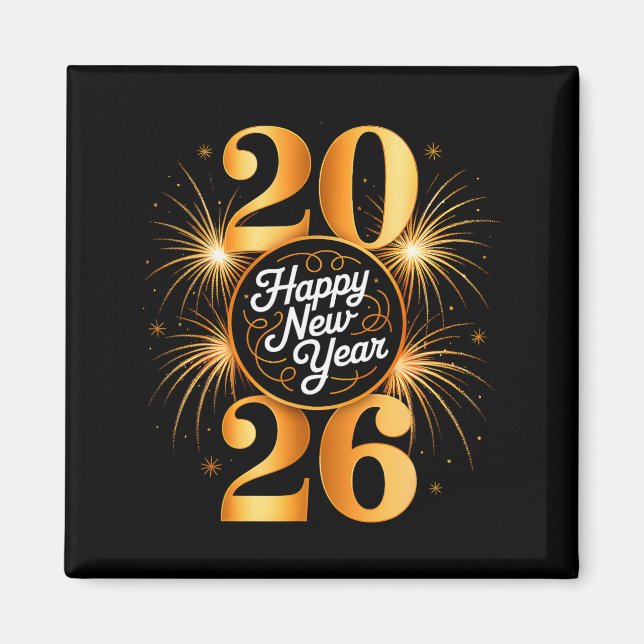 New Year 2026 Fireworks Happy New Year 2026 Men Wo Magnet (Front)