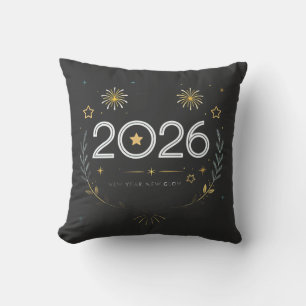 New Year 2026 Gold Fireworks “New Year, New Glow” Cushion