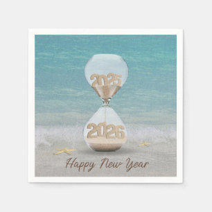 New Year 2026 Hourglass with Starfish Napkin