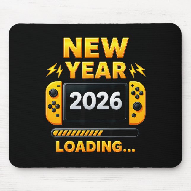 New Year 2026 Loading Gaming Controller New Years  Mouse Mat (Front)