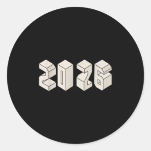 New Year 2026 Minimalist Streetwear Cool Casual  Classic Round Sticker