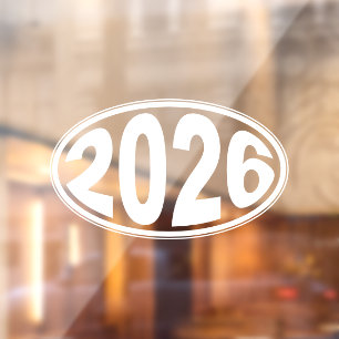 New Year 2026 Oval Window Cling