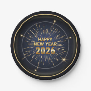 New Year 2026 Party Paper Plates