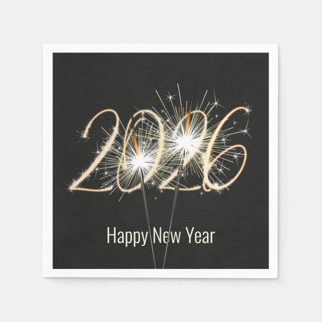 New Year 2026 Party Sparklers Napkins (Front)
