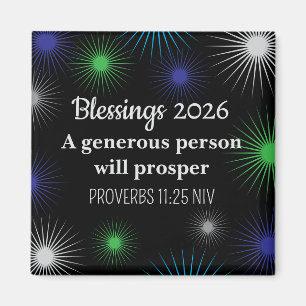 New Year 2026 Prosperity Colorful Lights Blessings Magnet