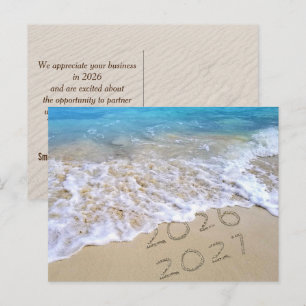New Year 2027 Beach From Business Holiday Postcard