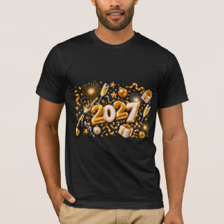 New Year 2027 Gold Celebration T-Shirt