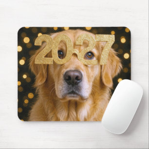 New Year 2027 Golden Retriever Mouse Mat