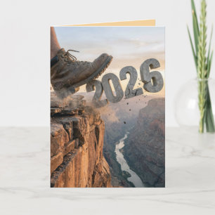 New Year 2027 Hiking Boot Card