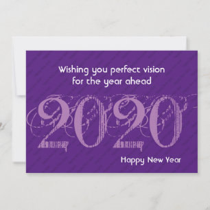 NEW YEAR 20:20 Vision Modern PURPLE Greeting Card