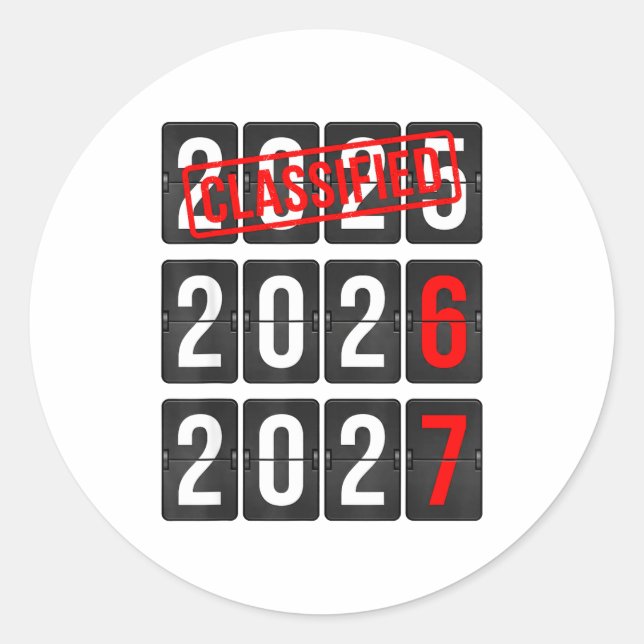 New Year 67 Six Seven Countdown New Year 2026 2027 Classic Round Sticker (Front)